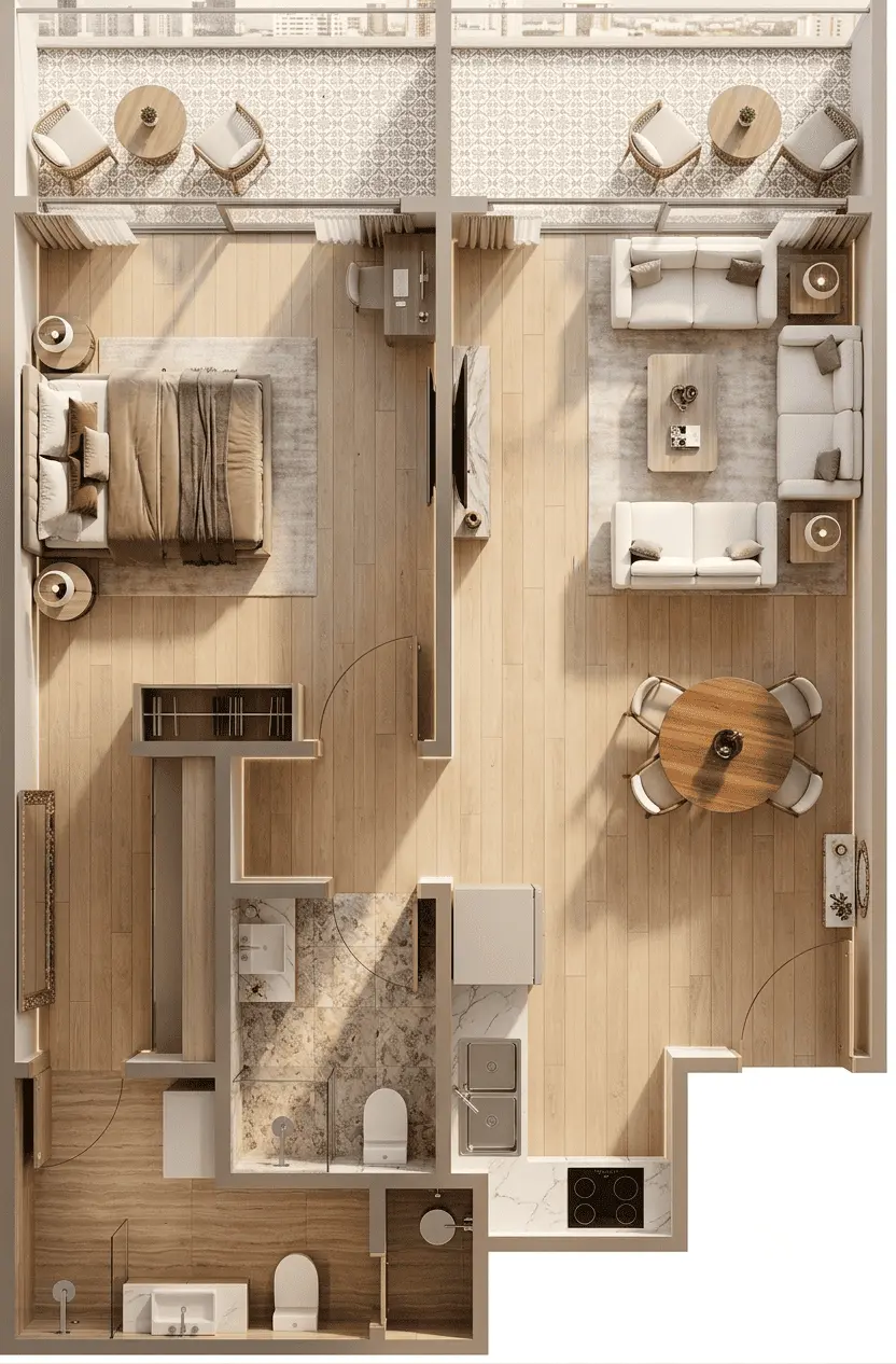 1-Bedroom Apartment — Type 3 floor plan