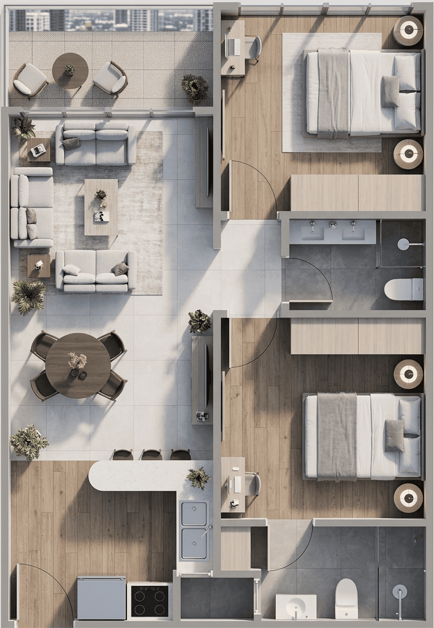 2-Bedroom Apartment floor plan