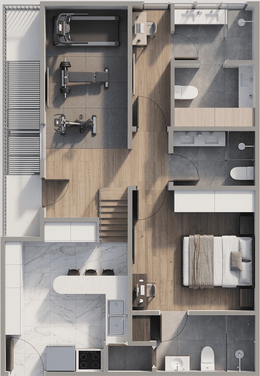 Twin Villa — basement floor plan
